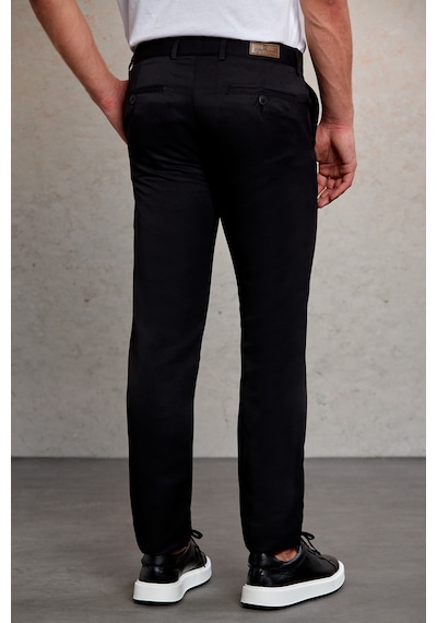 Hatemoğlu Siyah D. Slim Fit Desenli Yandan Cep Kanvas Pantolon Siyah Hatemoğlu Siyah D. Slim Fit Desenli Yandan Cep Kanvas Pantolon Siyah