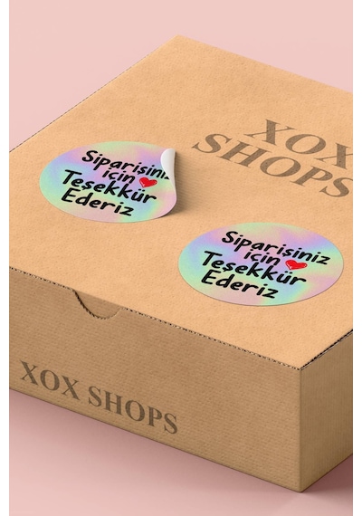 Hologram Kalpli Teşekkür Ederiz Sticker 3x3cm St2363 Çok Renkli
