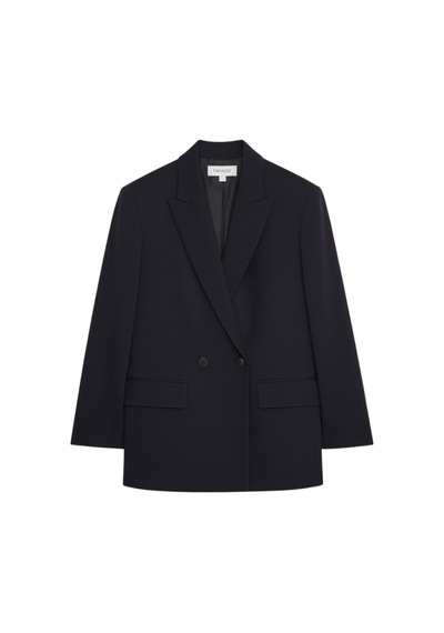 Hanezza Çift Düğmeli Blazer Ceket Plus Size Siyah - 789093682 Siyah