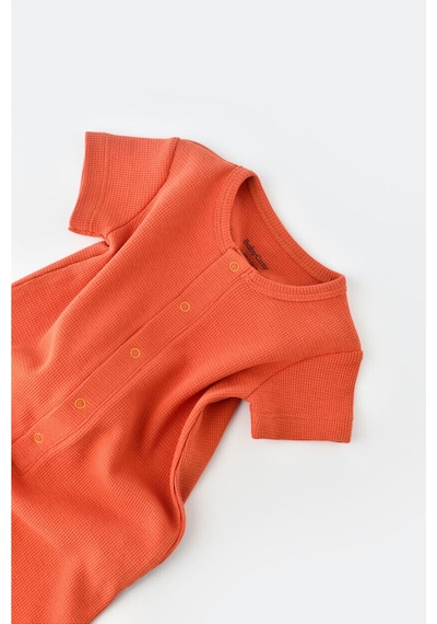 BabyCosy Organik Kısa Kollu Tulum Tarçın - Csyw1015 - Rebebe Tarçın