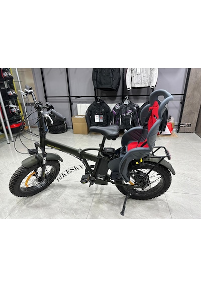 Bike Sky Unisex Çocuk Gri-kırmızı Htp Design Italyan Bisiklet Koltuğu Bagaja Montaj