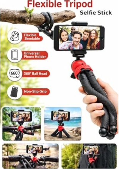Esnek Youtuber Yayıncılar Ve Sosya Medya İçin İdeal 30cm Ahtapot 360 Derece Taşınabilir Ayakları Bükülebilir Se Diğer
