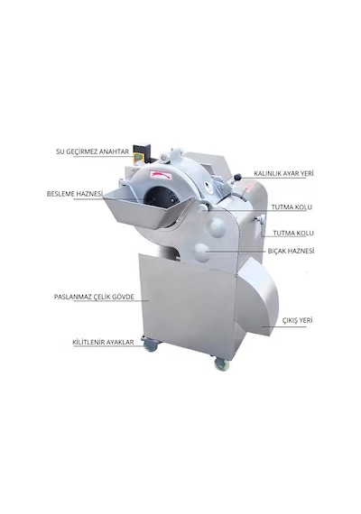 Dalle Jq-100 Endüstriyel Elektrikli Çokfonksiyonlu Meyve Sebze Dilimleme Makinası 600 Kg/saat Zentrajq-100