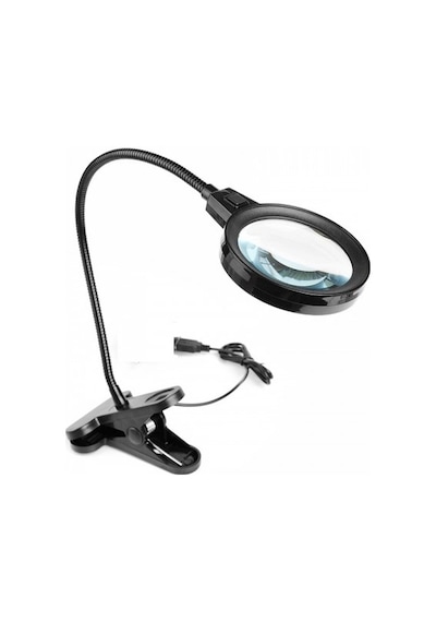 12 Led Clipsli Işıklı Büyüteç Işıklı Masa Lambası Çalışma Lambası Açık Bej