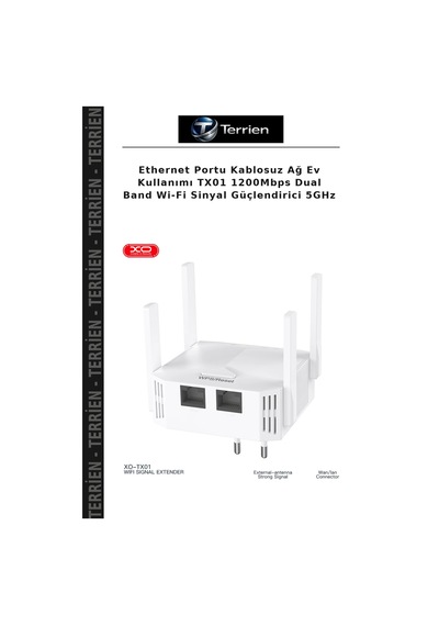 Ethernet Portu Kablosuz Ağ Ev Kullanımı Tx01 1200mbps Dual Band Wi-fi Sinyal Güçlendirici 5ghz