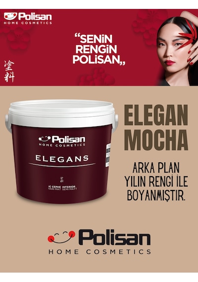 Polisan Elegans Yarı Mat Silinebilir Yılın Rengi Boya 2.5 L