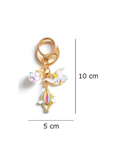 Sevimli Dumbo Metal Charm Anahtarlık Çok Renkli Çok Renkli