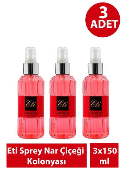Eti Sprey Nar Çiçeği Kolonyası 150 Ml 3 Adet