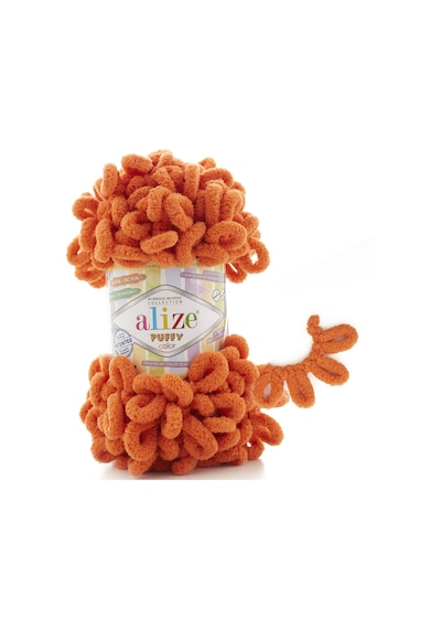 Alize Puffy El Örgü İpi (5 Li Paket) - 6-Portakal
