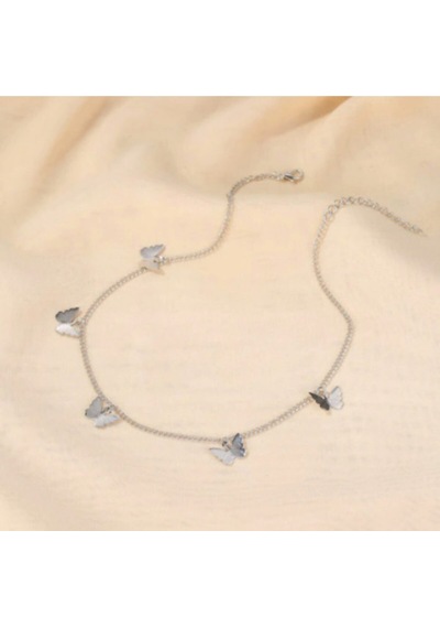Girift Vintage Butterfly Gümüş Kelebek Kolye Metal