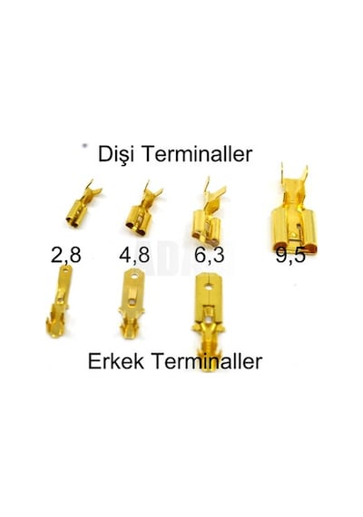 10 Adet Erkek veya Dişi Seçimli Kablo Ucu Pirinç Terminal Fiş