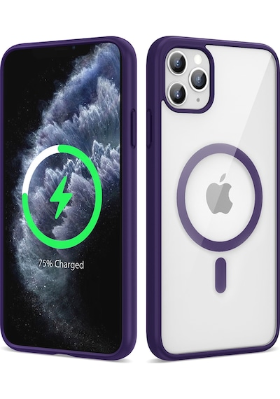 Zeyline Apple Uyumlu iPhone 11 Pro Max Magsafe Wireless Şarj Özellikli Silikon Zore Ege Kapak-derin Mor