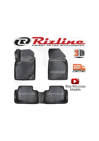 Citroen C5 3D Paspas Havuzlu Siyah 2001 - 2007 Arası Rizline N11.21791