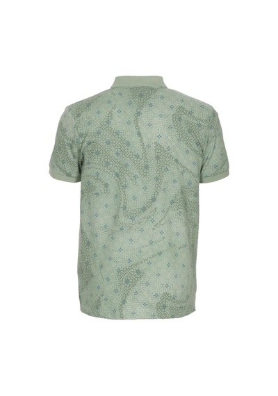 Erkek Polo Yaka Tişört Çağla Slim Fit Ribanalı Kol Pamuklu Baskılı T-shirt Ncs Jeans 1252-çağla Mint