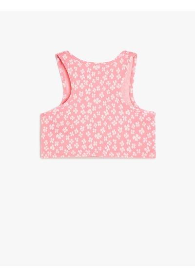 Koton Bisiklet Yaka Kolsuz Çiçek Baskılı Crop Atlet Pembe Desenli 5skg30002ak Pembe Desenli Pembe