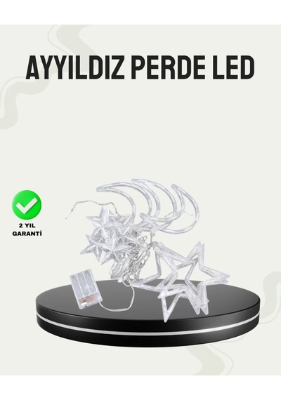 Home Prizli Yıldız Ay Perde Led Işık Ev Ve Organizasyon Dekoru
