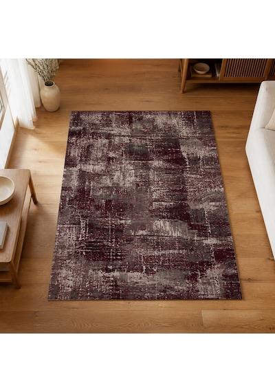 Kartela Halı Lora Halı Kaymaz Taban Makinede Yıkanabilir Halı Bordo - 60 X 90 Cm