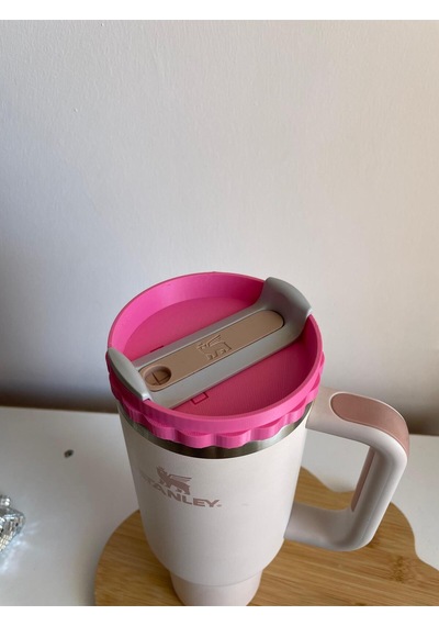 Quencher 1.18 Litre Pipetli Termos İçin Plastik Kapağı İle Yedek Parça Uyumlu Quencher Termos Pembe