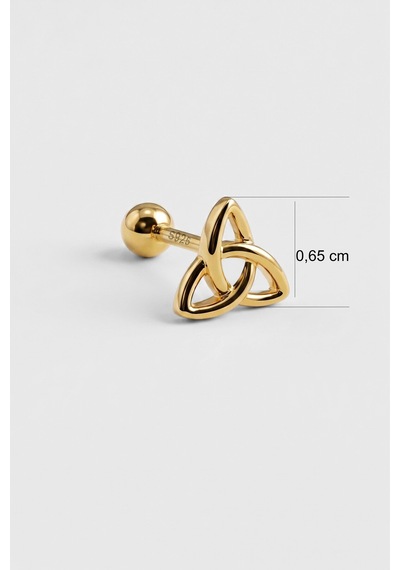 Sonsuz Düğüm 18 Ayar Sarı Altın Kaplama Gümüş Tragus-helix Piercing