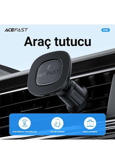 Acefast Manyetik Araç Tutucu Kablosuz Şarj - D46
