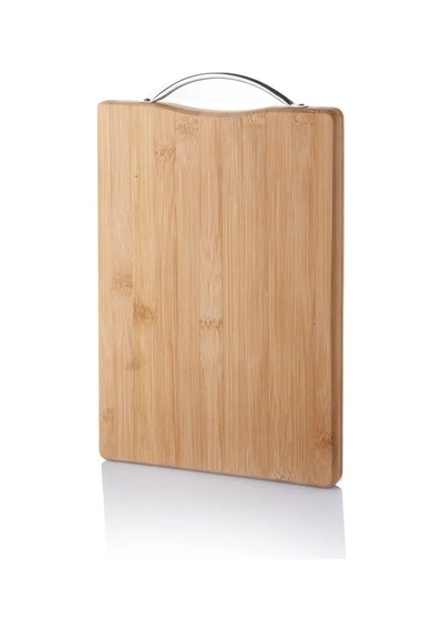 Tedar Metal Tutacaklı Lüx Bambu Kesme Tahtası 30cm X20cmx1.8cm Najmaddin 6411267