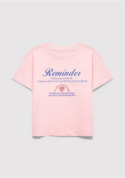 Mavi - Baskılı Pembe Tişört 7610398-71007 Pembe