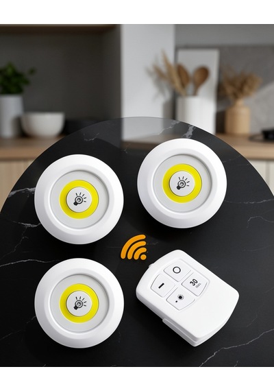Led Lamba 3'lü Uzaktan Kumandalı Pilli Yapışkanlı Ucz3lülamba3 Çok Renkli
