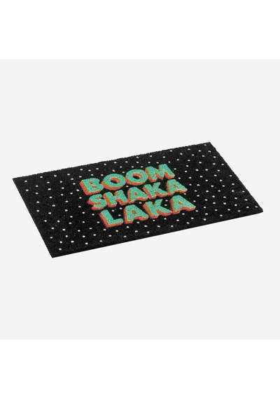 Siyah Hindistan Cevizi Lifi Boom Shaka Laka Kapı Önü Paspası 45x1,5x75 Cm