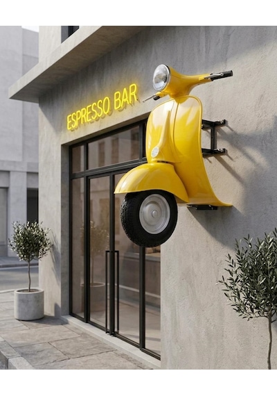 Scooter Motosiklet Duvar Dekoru