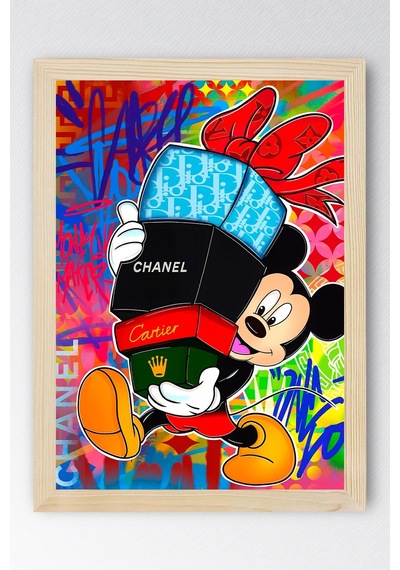 Mickey Mouse Çerçeveli Tablo - Print Money Serisi Poster Tablo