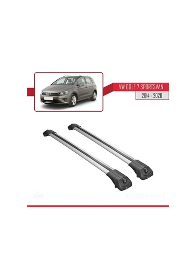 Volkswagen Golf 7 Sportsvan 2014-2020 Arası İle Uyumlu Ace-1 Ara Atkı Tavan Barı Gri