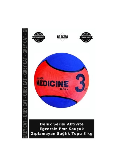 Delux Serisi Aktivite Egzersiz Pmr Kauçuk Zıplamayan Sağlık Topu 3 Kg Çok Renkli
