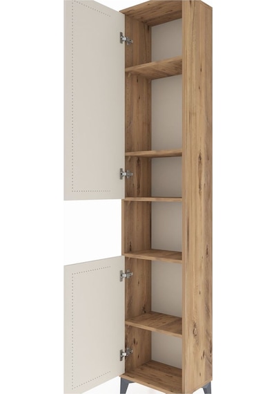 Arges Dolap 5 Raflı 2 Kapaklı 44x30x221 Çam-aytaşı Atlas Çam