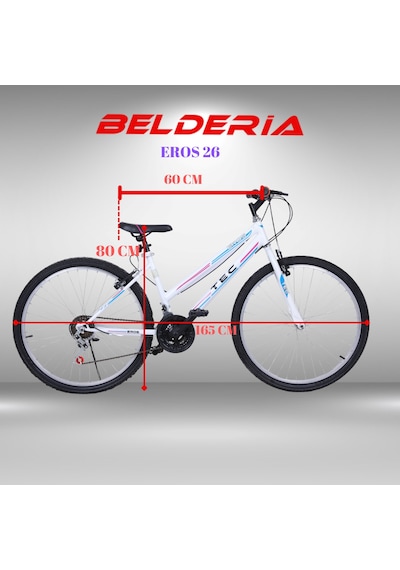 Bisiklet Vision Tec Eros 26" Jant 21 Vites Kadın Dağ Bisikleti Beyaz - Pembe & Vitesli Bisiklet Beyaz - Pembe