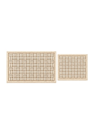 Banyo Paspas Seti 2'li-makinede Yıkanabilir-leke Tutmaz Klozet Takımı 60x100-40x60cm Fildişi - 931611265 Fildişi