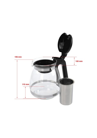 Çelik Süzgeçli Cam Demlik - 1500 Ml