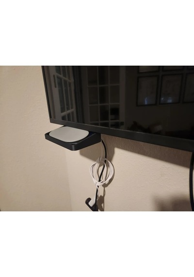 Storeşahin 3d Baskı Tv Altı Medya Oynatıcı Rafı Ayak Deliğine Monte Küçük Cihaz Standı Modem Ve Streamer Rafı Siyah Shn0720