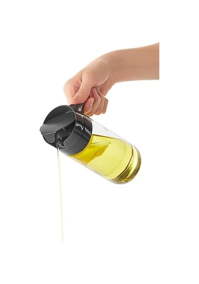2 Adet Cam Sos Şişesi Bpa İçermez 500 Ml Damlatmaz Kapılı Kapak Sitemi Yağ Sirke Sos Siyah Diğer