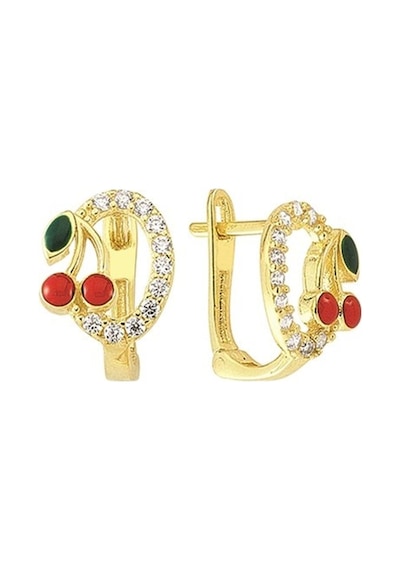 Goldkupe 14 Ayar Taşlı Kiraz Altın Çocuk Küpe 1,73 Gr-1140