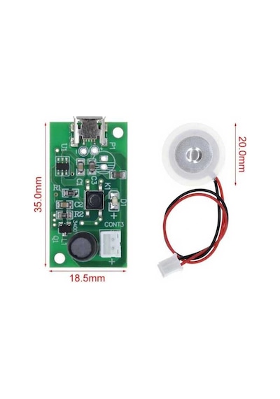 Usb Ultrasonik Sis Yapıcı Nem Buhar Yapıcı Modül 5v