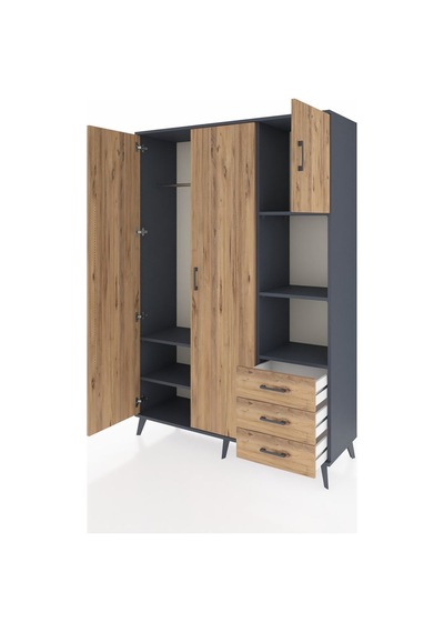 Hyperion Dolap 5 Raflı 3 Çekmeceli Tek Askılı 132x44x195 Antrasit-çam/çam Atlas Çam/atlas Çam Hyperion Dolap 5 Raflı 3 Çekmeceli Tek Askılı 132x44x195 Antrasit-çam/çam Atlas Çam/atlas Çam