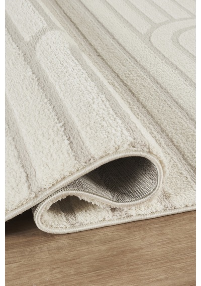 Kaşmir Halı 7/24 Plushy Runa Cream 200x290 Gri