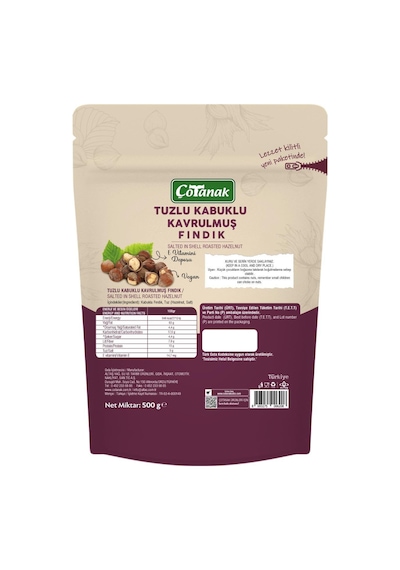 Çotanak Kabuklu Tuzlu Kavrulmuş Fındık 500 G