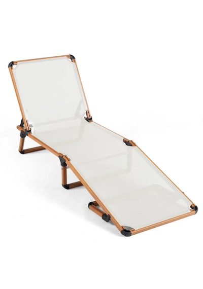 Missidea Alüminyum Katlanır Ve Taşınır Şezlong Teak+latte Bej