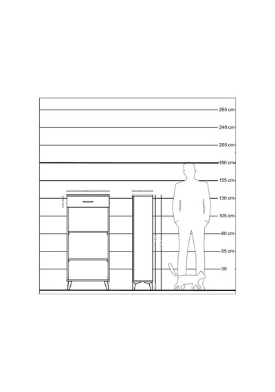 Hyperion Dolap 2 Raflı Tek Çekmeceli 60x44x134 Çam-çam Atlas Çam