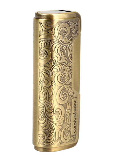 Conquistador Tek Torch Pürmüz Gold İşlemeli Metal Puro Çakmağı Cnq-031