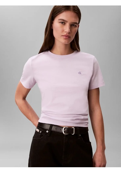 Calvin Klein Ss Monogram Crew Tee, 3oq Mor Kadın T-shirt