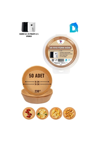 Fritöz Pişirme Kağıdı Airfyer Pişirme Kağıdı 50 Adet Tüm Airfryer Modelleri Ile Uyumlu