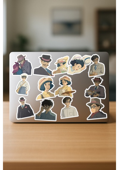 Rüzgar Yükseliyor The Wind Rises Anime Telefon Laptop Yapışkanlı Folyo Sticker Paketi 20 Adet Çok Renkli