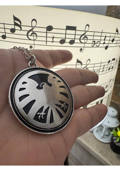 Kartal Figürlü Madalyon Kolye 60 Cm Zincirli Güç Ve Özgürlük Sembolü Unisex Aksesuar Çok renkli